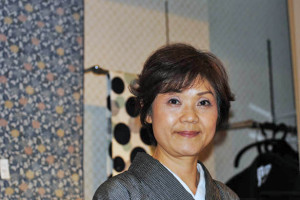 Okada-sensei, the English-speaking kitsuke (kimono dressing) teacher